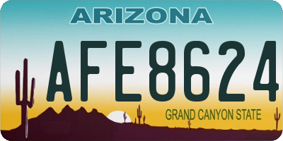 AZ license plate AFE8624
