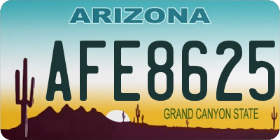 AZ license plate AFE8625