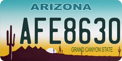 AZ license plate AFE8630