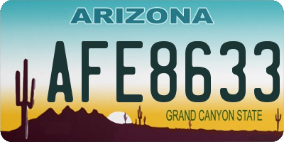 AZ license plate AFE8633