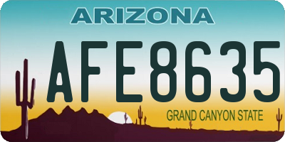 AZ license plate AFE8635