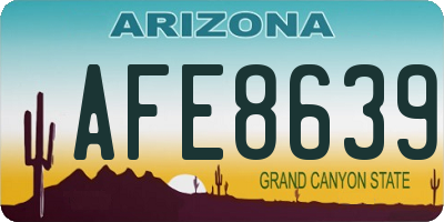 AZ license plate AFE8639