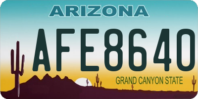 AZ license plate AFE8640