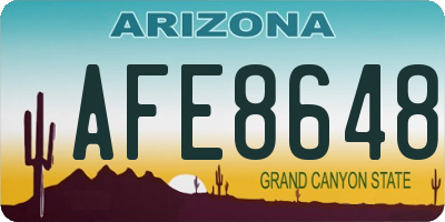 AZ license plate AFE8648