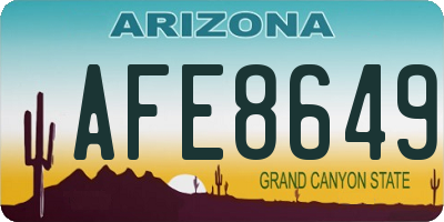 AZ license plate AFE8649