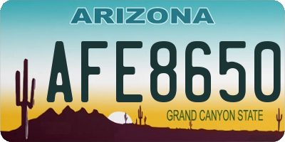 AZ license plate AFE8650