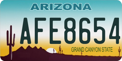 AZ license plate AFE8654
