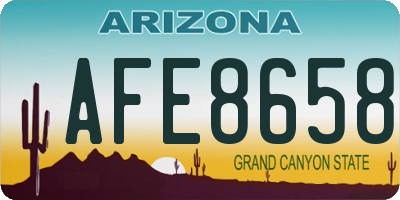 AZ license plate AFE8658