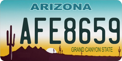 AZ license plate AFE8659
