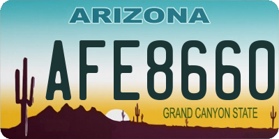AZ license plate AFE8660