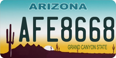 AZ license plate AFE8668