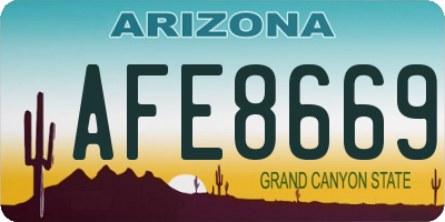 AZ license plate AFE8669