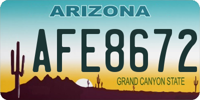 AZ license plate AFE8672