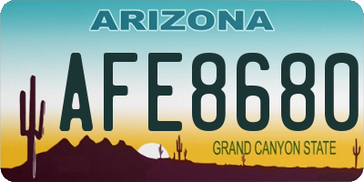 AZ license plate AFE8680
