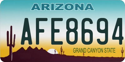 AZ license plate AFE8694
