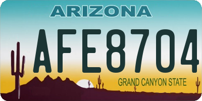 AZ license plate AFE8704