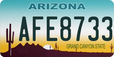 AZ license plate AFE8733