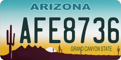 AZ license plate AFE8736