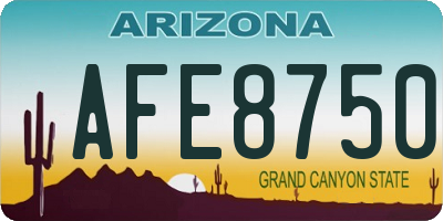AZ license plate AFE8750