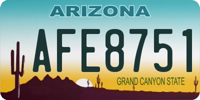 AZ license plate AFE8751
