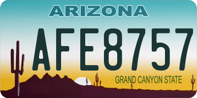 AZ license plate AFE8757