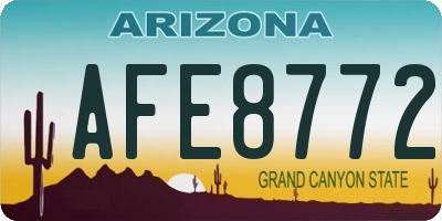 AZ license plate AFE8772