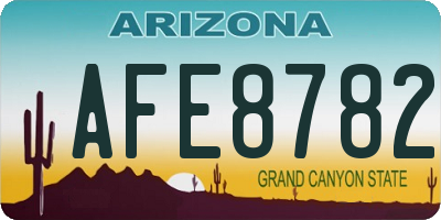 AZ license plate AFE8782