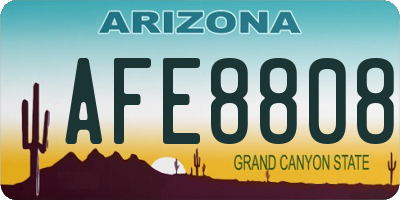 AZ license plate AFE8808