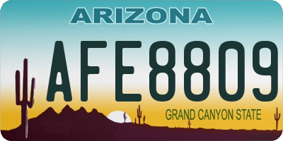 AZ license plate AFE8809