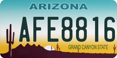 AZ license plate AFE8816