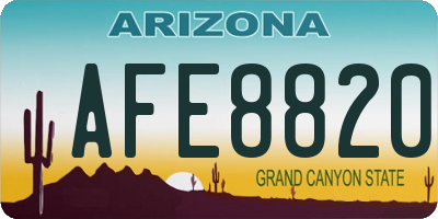 AZ license plate AFE8820