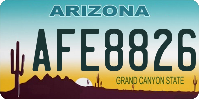AZ license plate AFE8826