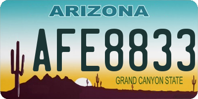 AZ license plate AFE8833