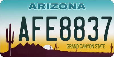 AZ license plate AFE8837