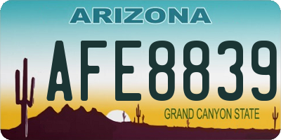 AZ license plate AFE8839