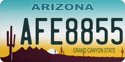 AZ license plate AFE8855