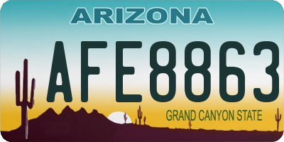 AZ license plate AFE8863