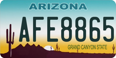 AZ license plate AFE8865