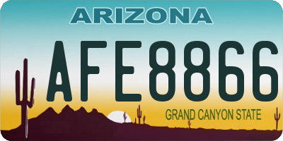 AZ license plate AFE8866