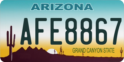 AZ license plate AFE8867