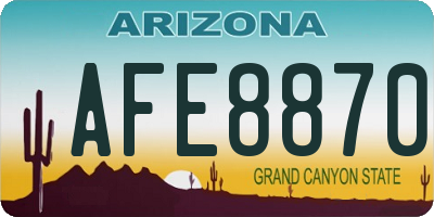 AZ license plate AFE8870