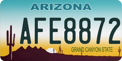 AZ license plate AFE8872