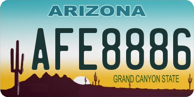 AZ license plate AFE8886