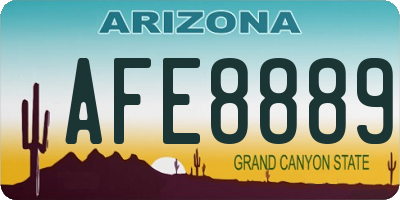 AZ license plate AFE8889