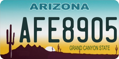 AZ license plate AFE8905