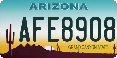 AZ license plate AFE8908