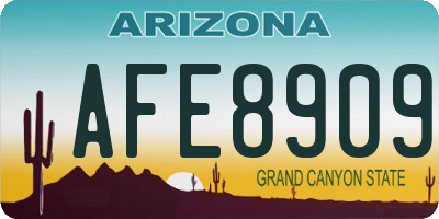 AZ license plate AFE8909
