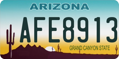 AZ license plate AFE8913