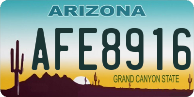 AZ license plate AFE8916