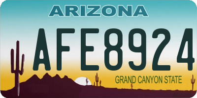 AZ license plate AFE8924